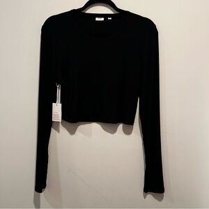 Aritzia Sunday Best long sleeve ribbed crop top